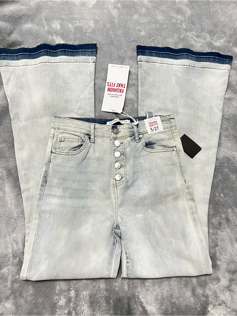 Light Washed Blue Flared Jeans